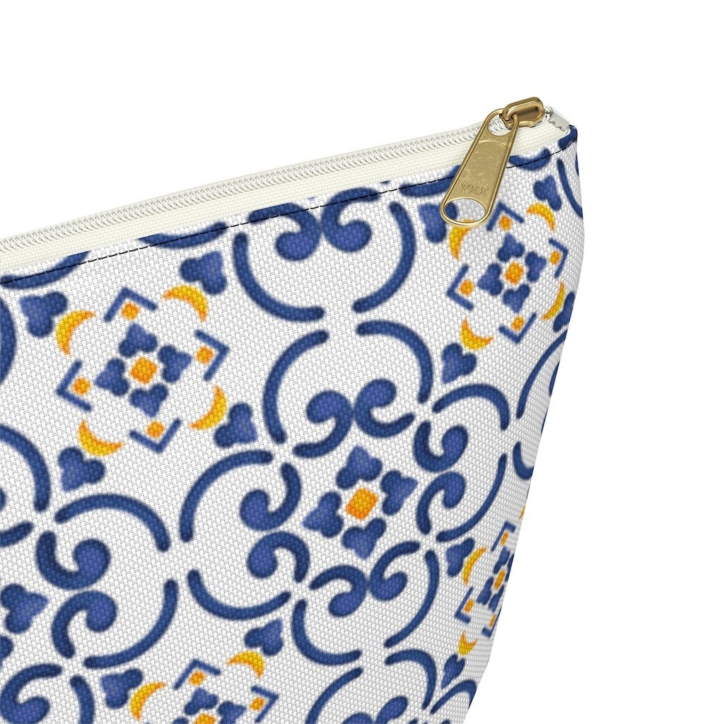 Amalfi Coast Ceramic Tiles Accessory Pouch w T-bottom - AMALFITANA STORE