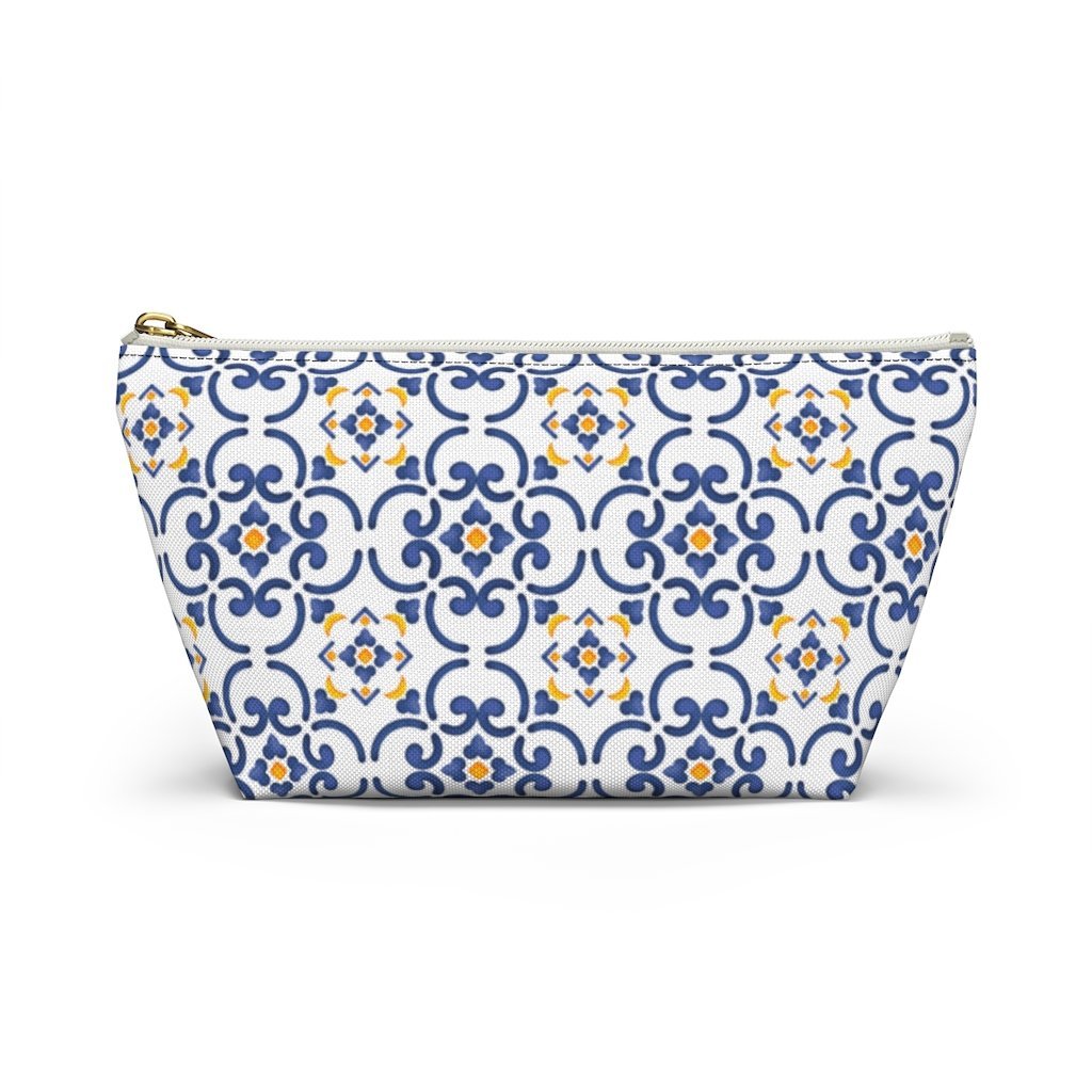Amalfi Coast Ceramic Tiles Accessory Pouch w T-bottom - AMALFITANA STORE
