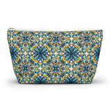 Amalfi Coast Ceramic Tiles Accessory Pouch w T-bottom - AMALFITANA STORE