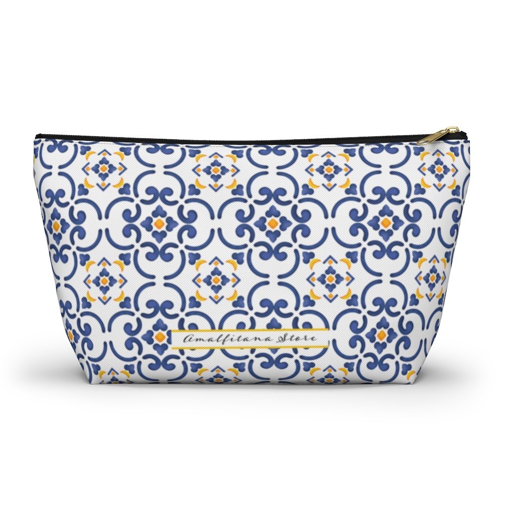 Amalfi Coast Ceramic Tiles Accessory Pouch w T-bottom - AMALFITANA STORE