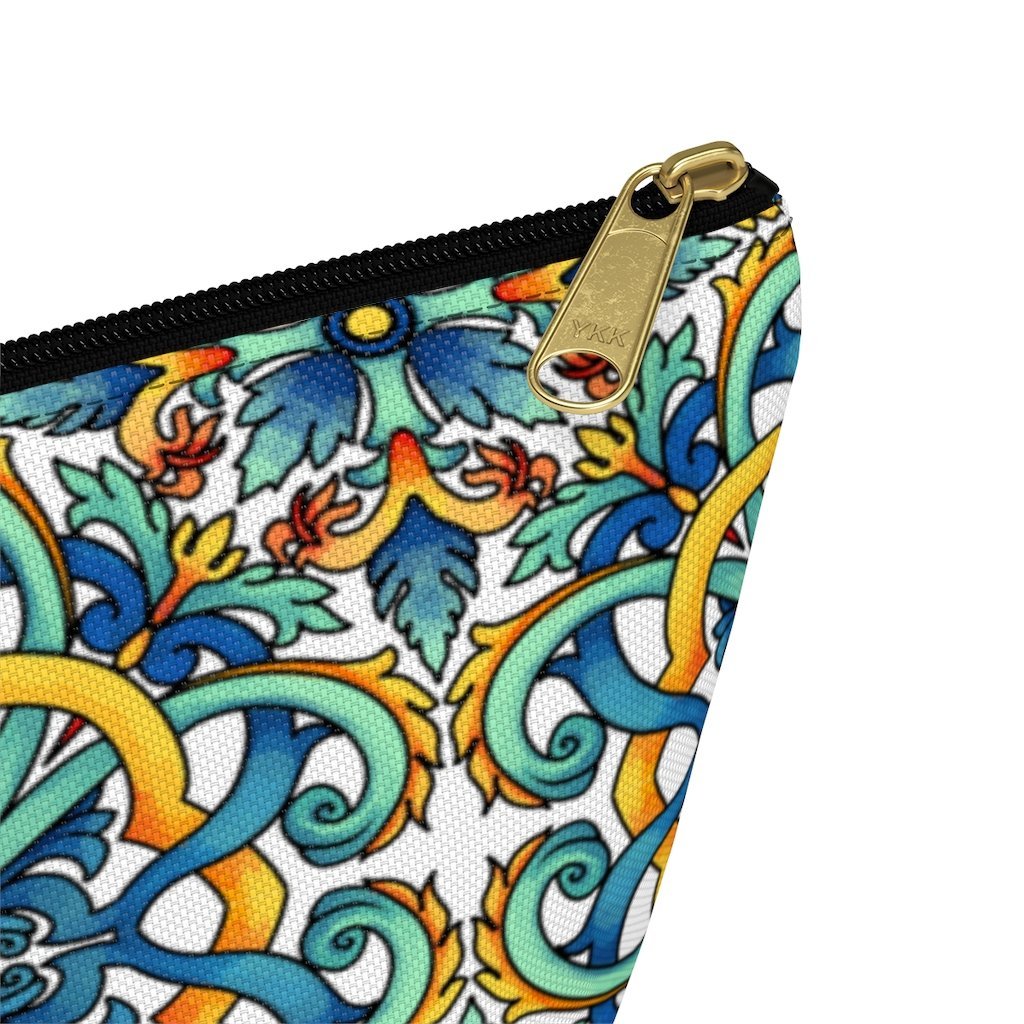 Amalfi Coast Ceramic Tiles Accessory Pouch w T-bottom - AMALFITANA STORE