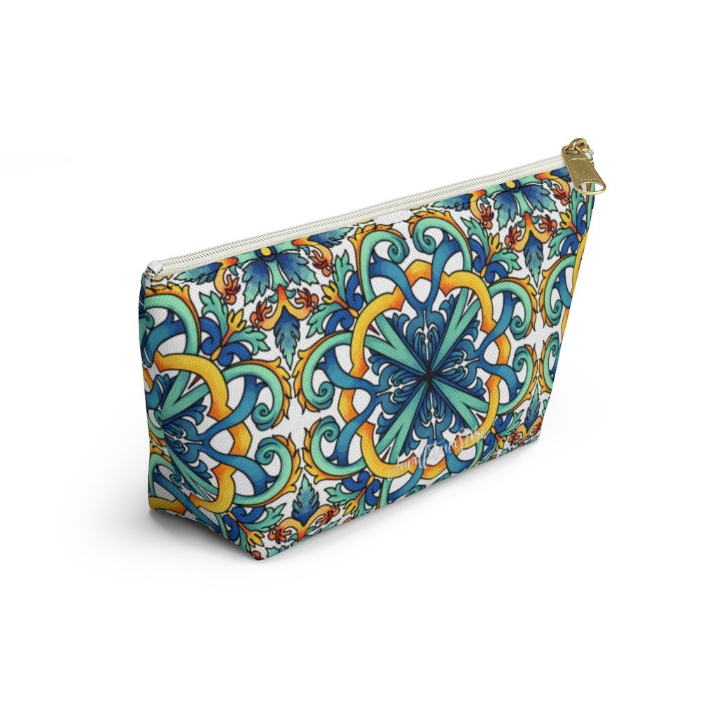 Amalfi Coast Ceramic Tiles Accessory Pouch w T-bottom - AMALFITANA STORE