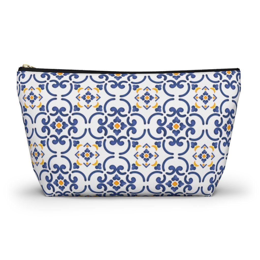 Amalfi Coast Ceramic Tiles Accessory Pouch w T-bottom - AMALFITANA STORE