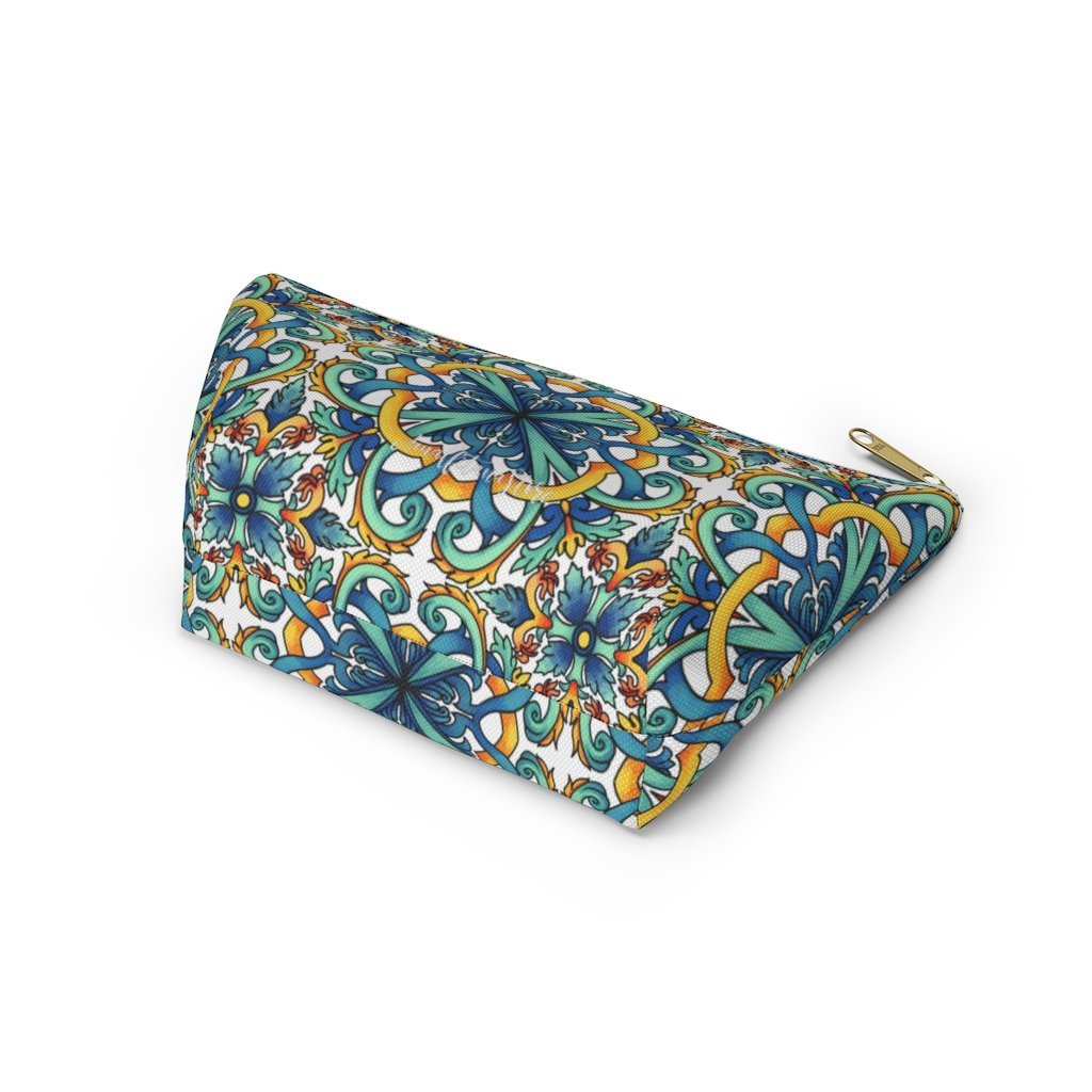 Amalfi Coast Ceramic Tiles Accessory Pouch w T-bottom - AMALFITANA STORE