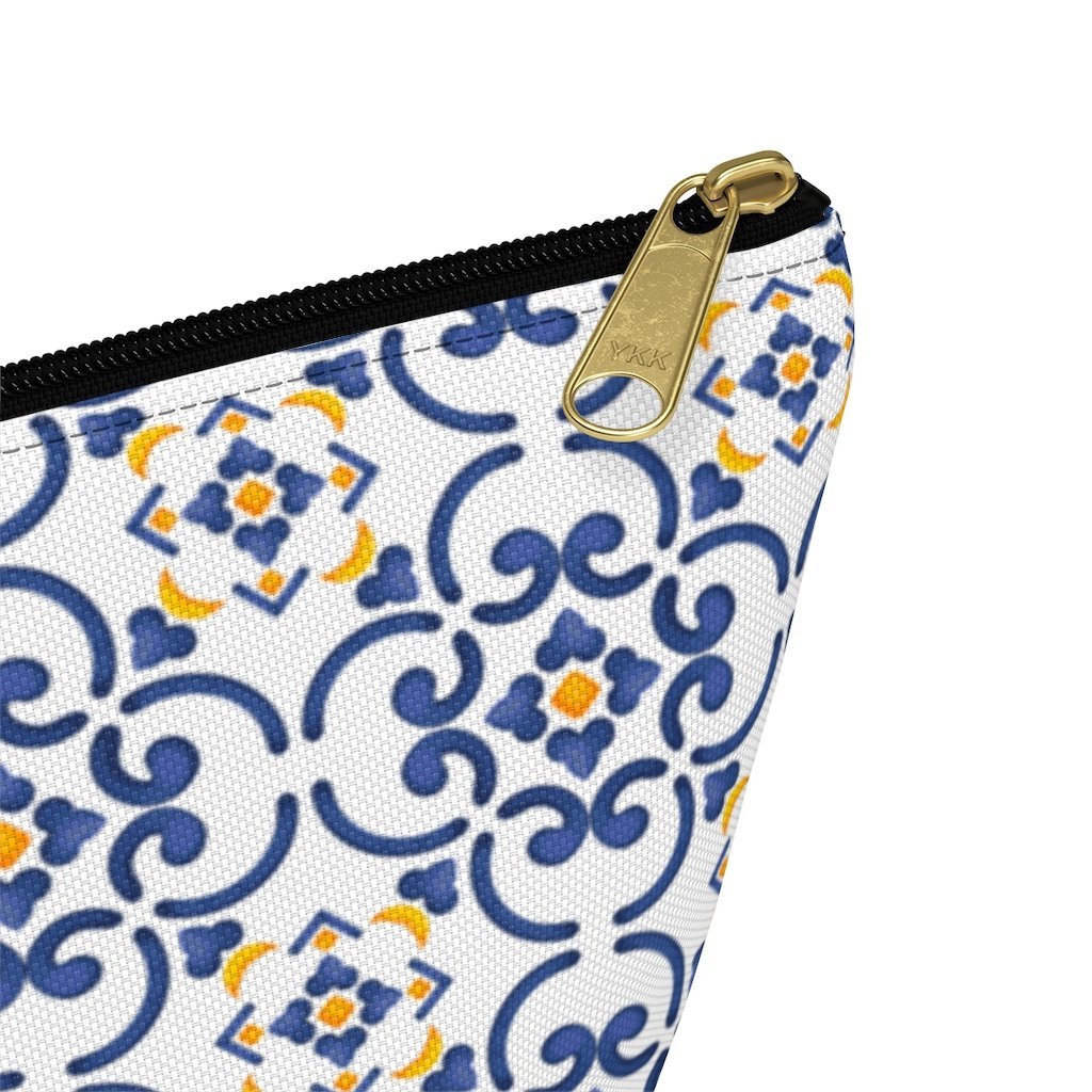 Amalfi Coast Ceramic Tiles Accessory Pouch w T-bottom - AMALFITANA STORE
