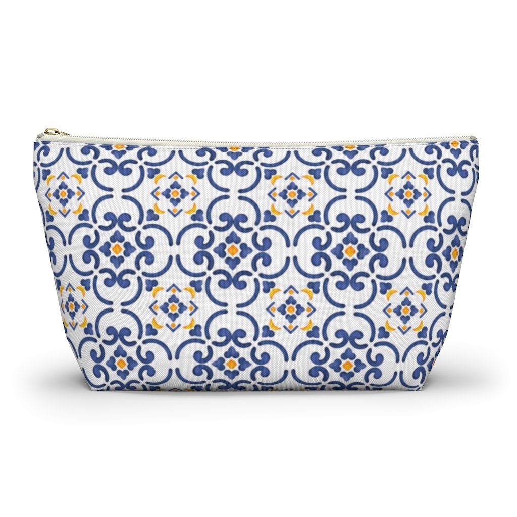 Amalfi Coast Ceramic Tiles Accessory Pouch w T-bottom - AMALFITANA STORE