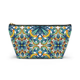 Amalfi Coast Ceramic Tiles Accessory Pouch w T-bottom - AMALFITANA STORE