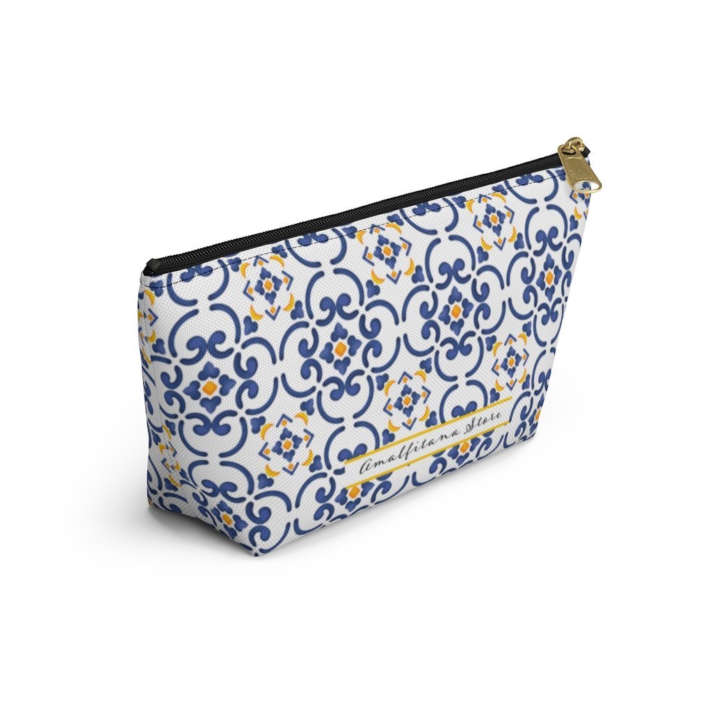 Amalfi Coast Ceramic Tiles Accessory Pouch w T-bottom - AMALFITANA STORE