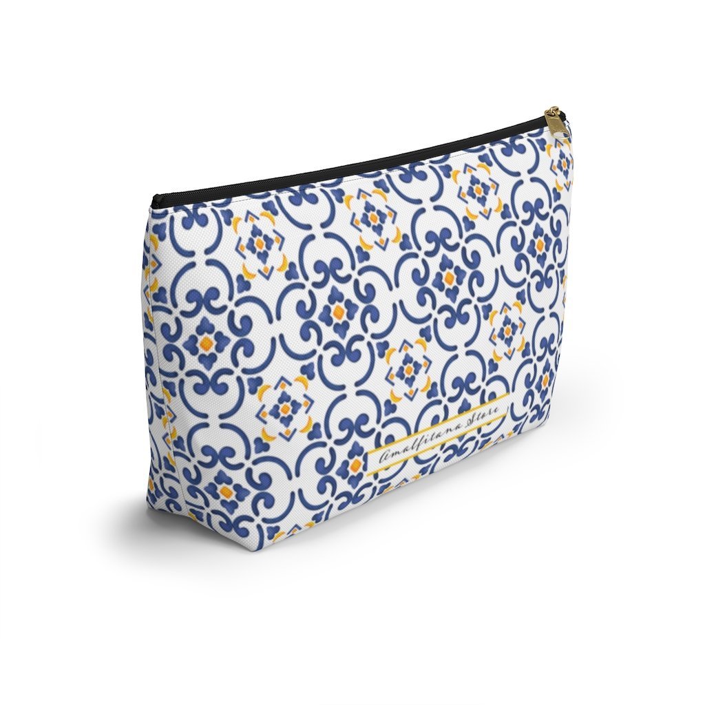 Amalfi Coast Ceramic Tiles Accessory Pouch w T-bottom - AMALFITANA STORE
