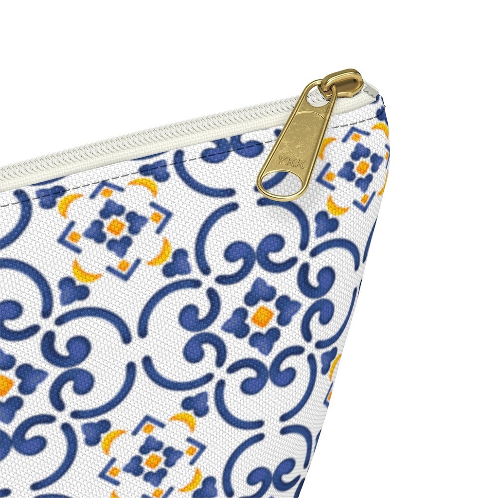Amalfi Coast Ceramic Tiles Accessory Pouch w T-bottom - AMALFITANA STORE