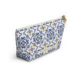Amalfi Coast Ceramic Tiles Accessory Pouch w T-bottom - AMALFITANA STORE