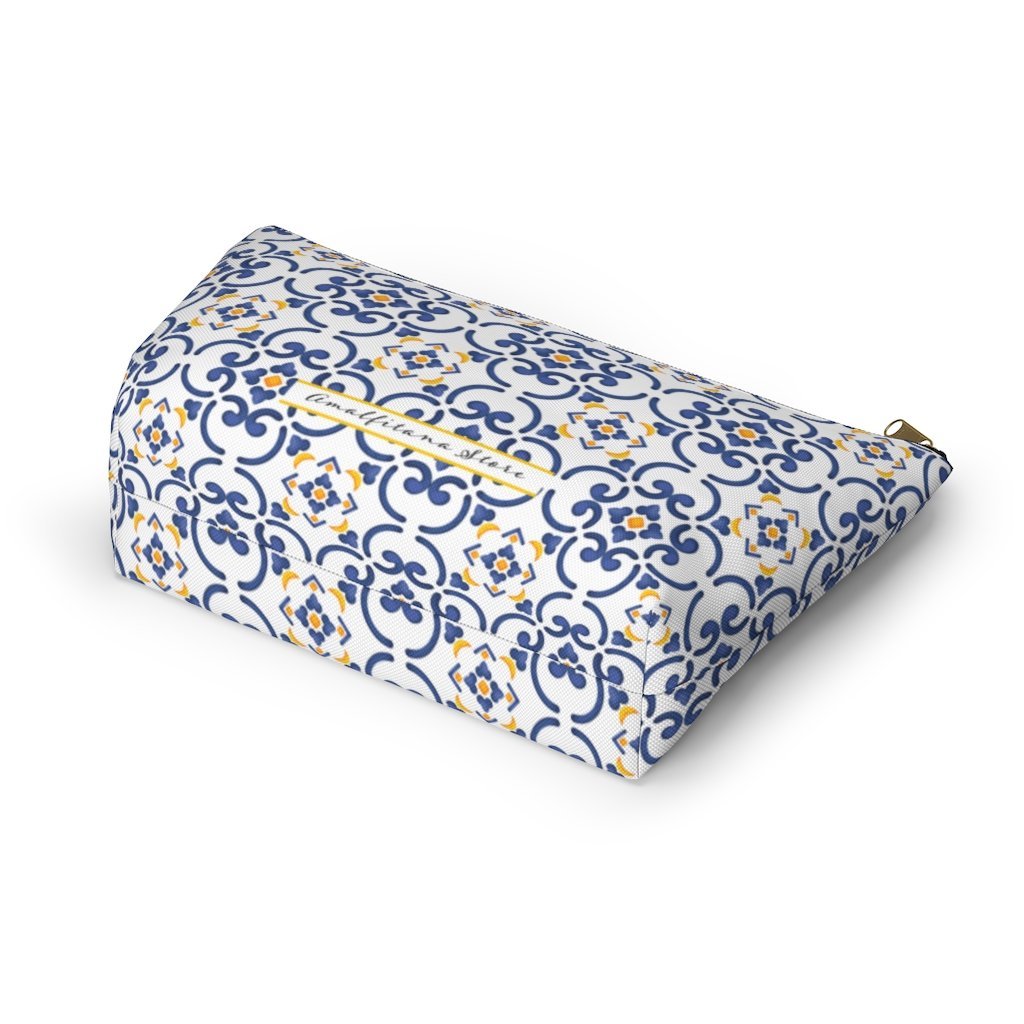 Amalfi Coast Ceramic Tiles Accessory Pouch w T-bottom - AMALFITANA STORE
