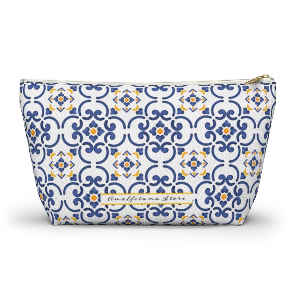 Amalfi Coast Ceramic Tiles Accessory Pouch w T-bottom - AMALFITANA STORE