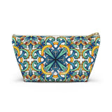 Amalfi Coast Ceramic Tiles Accessory Pouch w T-bottom - AMALFITANA STORE