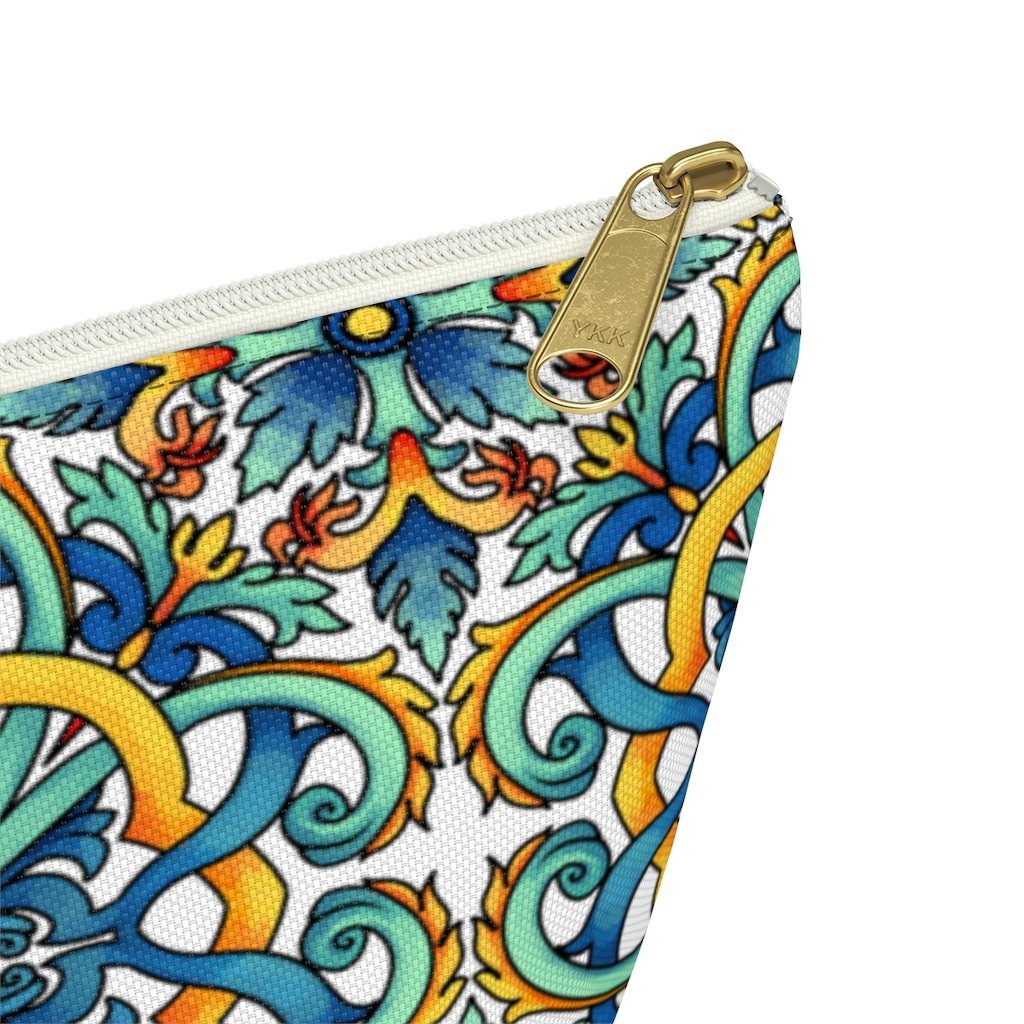 Amalfi Coast Ceramic Tiles Accessory Pouch w T-bottom - AMALFITANA STORE