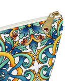 Amalfi Coast Ceramic Tiles Accessory Pouch w T-bottom - AMALFITANA STORE