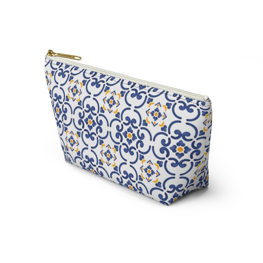 Amalfi Coast Ceramic Tiles Accessory Pouch w T-bottom - AMALFITANA STORE