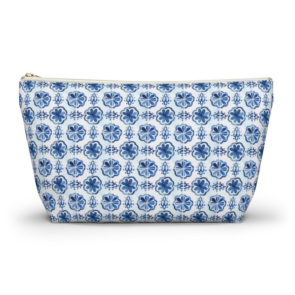 Amalfi Coast Ceramic Tiles Accessory Pouch w T-bottom - AMALFITANA STORE