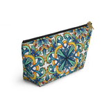 Amalfi Coast Ceramic Tiles Accessory Pouch w T-bottom - AMALFITANA STORE
