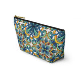 Amalfi Coast Ceramic Tiles Accessory Pouch w T-bottom - AMALFITANA STORE
