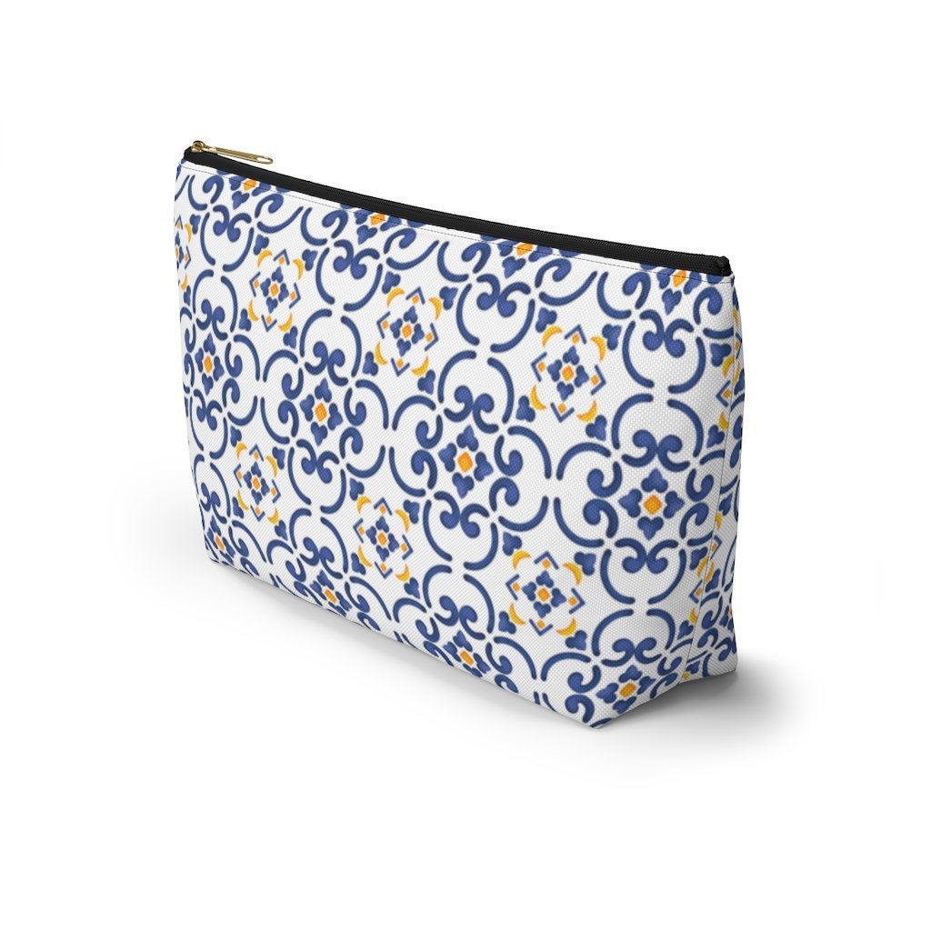Amalfi Coast Ceramic Tiles Accessory Pouch w T-bottom - AMALFITANA STORE