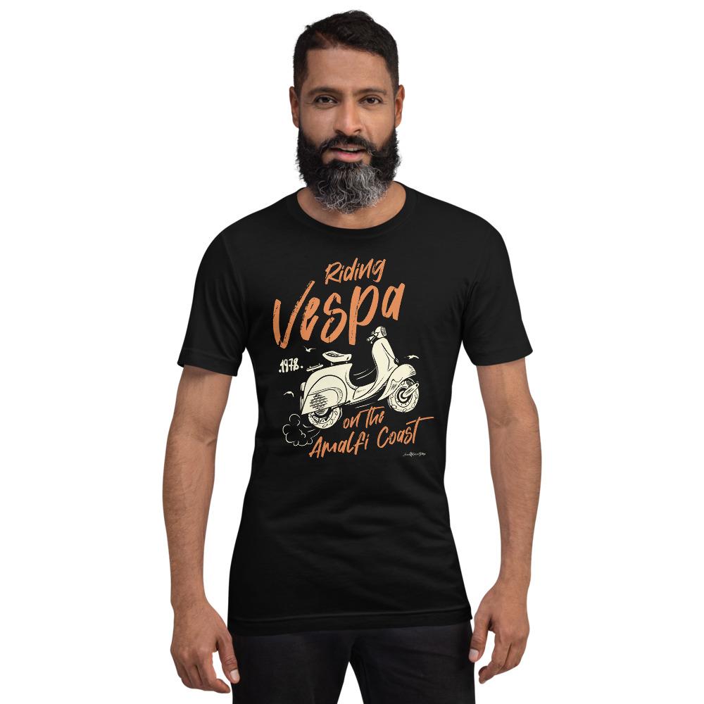 Amalfi Coast Vespa Short-Sleeve Unisex T-Shirt Bella+Canvas - AMALFITANA STORE