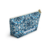 "Blue Positano" Amalfi Coast Ceramic Tiles Accessory Pouch w T-bottom - AMALFITANA STORE