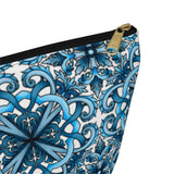 "Blue Positano" Amalfi Coast Ceramic Tiles Accessory Pouch w T-bottom - AMALFITANA STORE