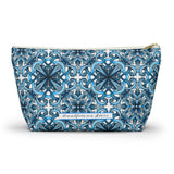 "Blue Positano" Amalfi Coast Ceramic Tiles Accessory Pouch w T-bottom - AMALFITANA STORE