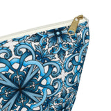 "Blue Positano" Amalfi Coast Ceramic Tiles Accessory Pouch w T-bottom - AMALFITANA STORE