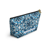 "Blue Positano" Amalfi Coast Ceramic Tiles Accessory Pouch w T-bottom - AMALFITANA STORE