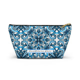 "Blue Positano" Amalfi Coast Ceramic Tiles Accessory Pouch w T-bottom - AMALFITANA STORE