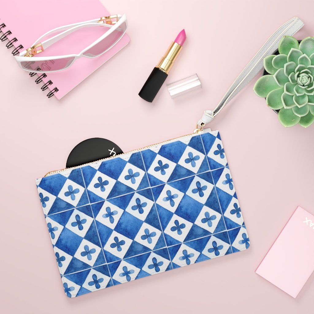 Capri Blue Tiles Clutch Bag - AMALFITANA STORE