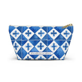 Capri Ceramics Tiles Accessory Pouch w T-bottom Travel Bag - AMALFITANA STORE