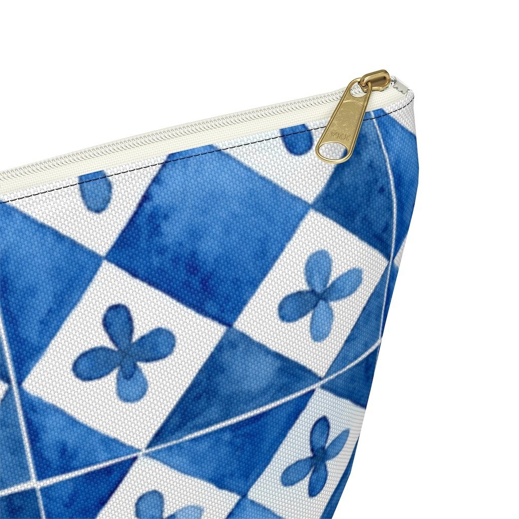 Capri Ceramics Tiles Accessory Pouch w T-bottom Travel Bag - AMALFITANA STORE