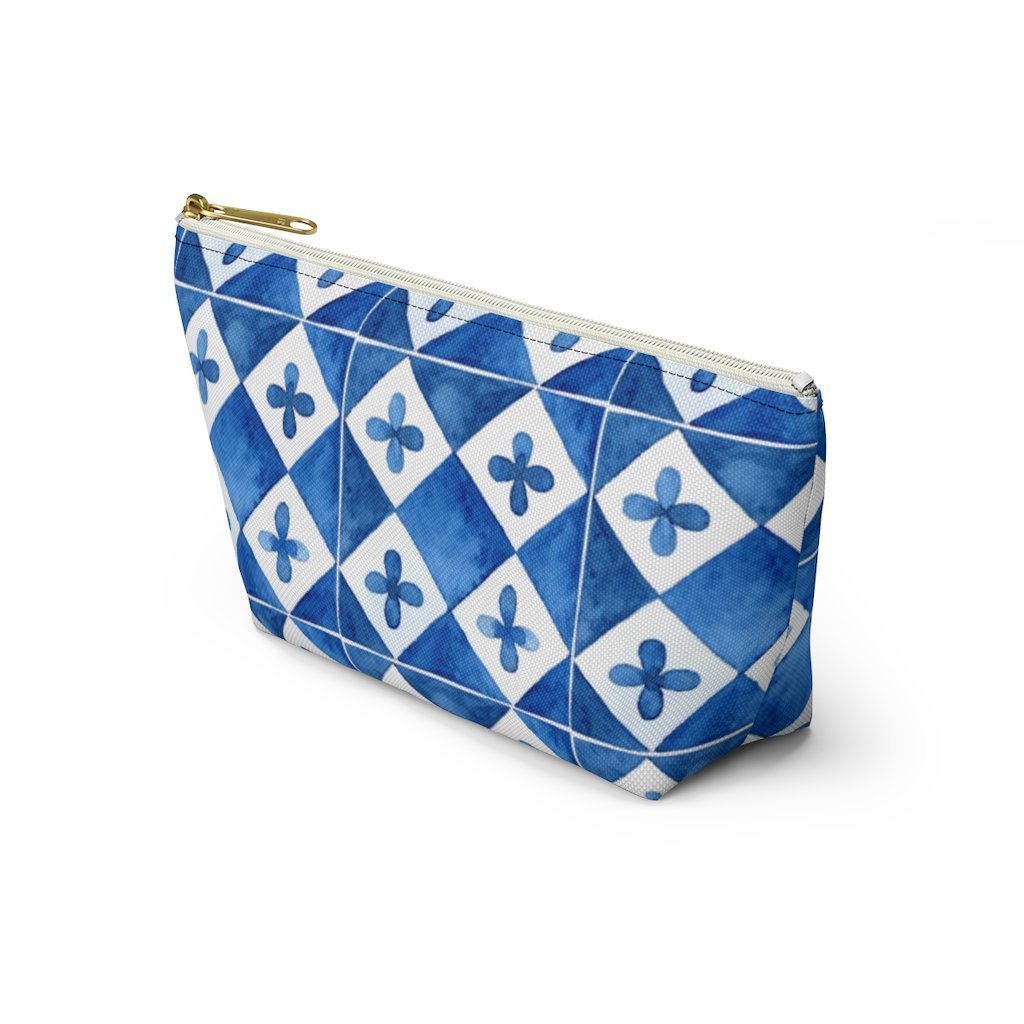 Capri Ceramics Tiles Accessory Pouch w T-bottom Travel Bag - AMALFITANA STORE