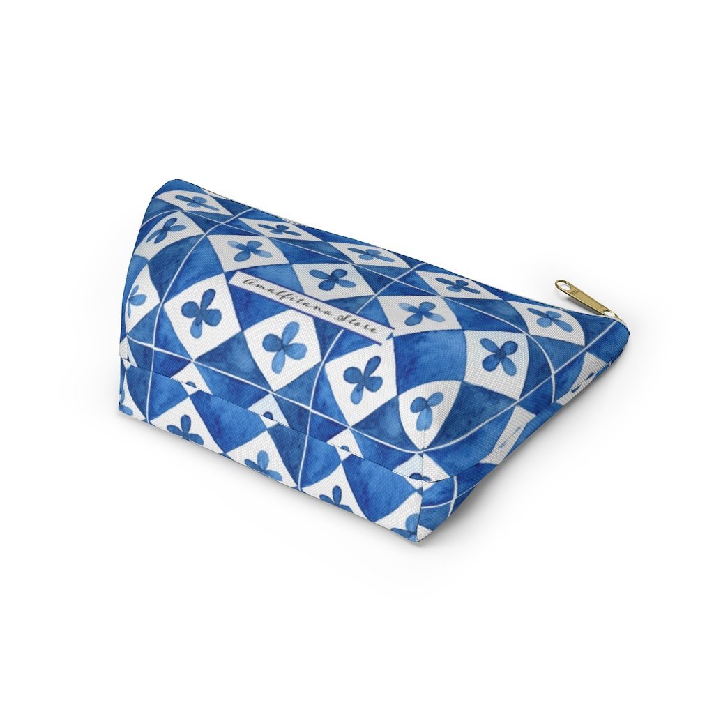 Capri Ceramics Tiles Accessory Pouch w T-bottom Travel Bag - AMALFITANA STORE