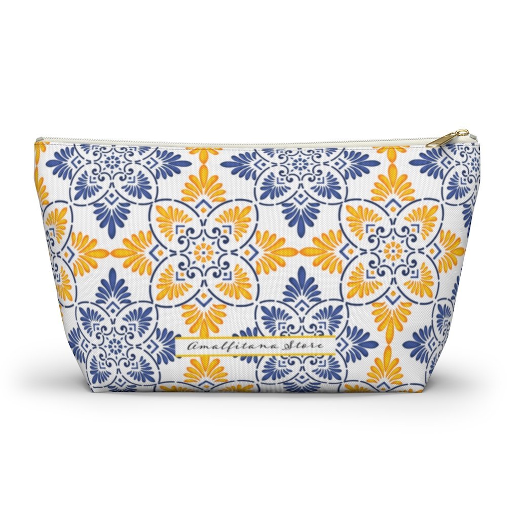 Capri Tiles Ceramic Accessory Pouch w T-bottom Travel Bag - AMALFITANA STORE