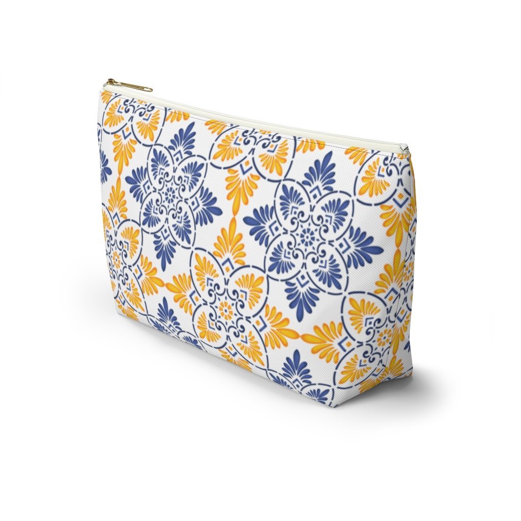 Capri Tiles Ceramic Accessory Pouch w T-bottom Travel Bag - AMALFITANA STORE