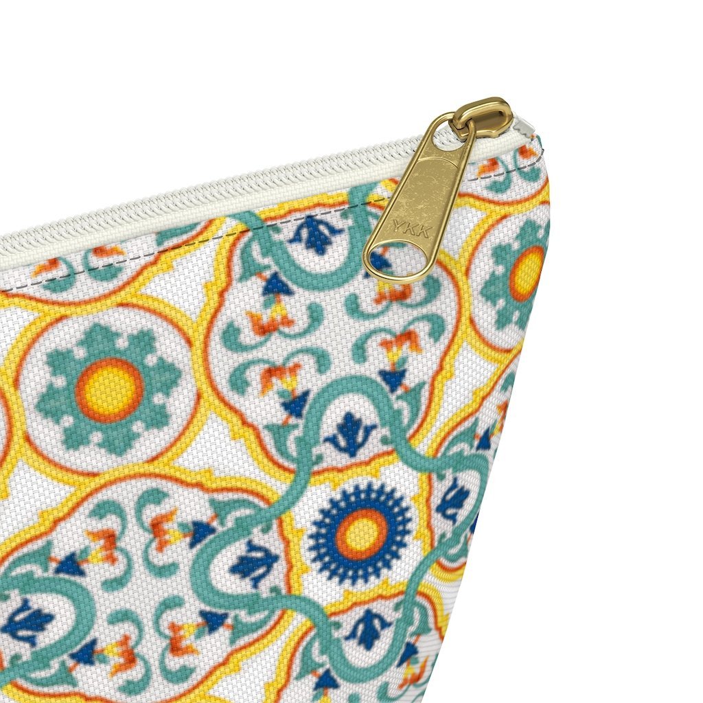 Capri Tiles Ceramic Travel Bag Accessory Pouch w T-bottom - AMALFITANA STORE