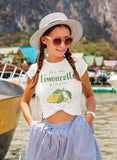 "For me Limoncello" Tied Knotted Women's short sleeve t-shirt - AMALFITANA STORE