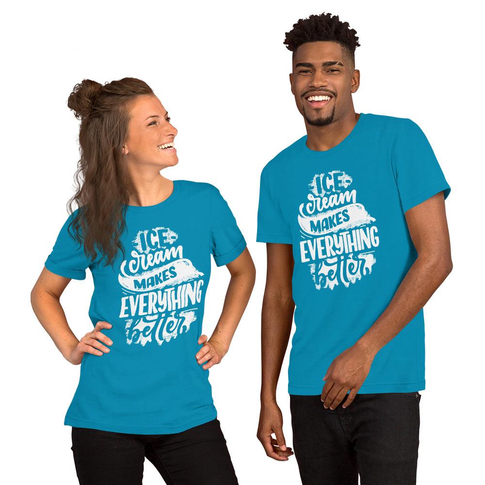 "Ice cream makes everything better" Short-Sleeve Unisex T-Shirt - AMALFITANA STORE