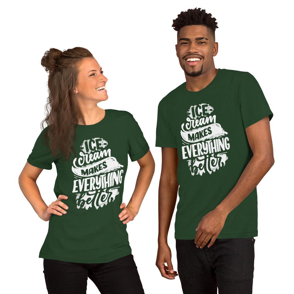 "Ice cream makes everything better" Short-Sleeve Unisex T-Shirt - AMALFITANA STORE