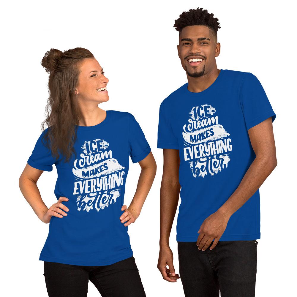 "Ice cream makes everything better" Short-Sleeve Unisex T-Shirt - AMALFITANA STORE