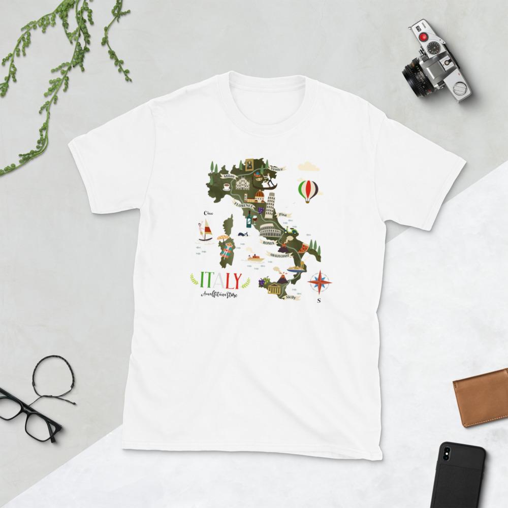 Italy Map Short-Sleeve Unisex T-Shirt - AMALFITANA STORE
