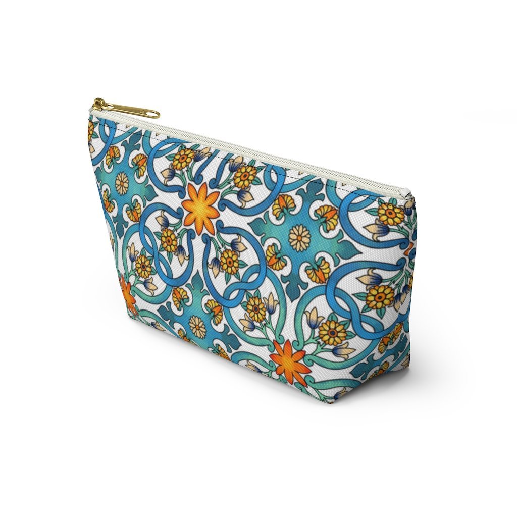 Positano Ceramic Tiles Accessory Pouch w T-bottom Travel Bag - AMALFITANA STORE