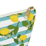 "Positano Lemons" Accessory Pouch w T-bottom Travel Bag - AMALFITANA STORE