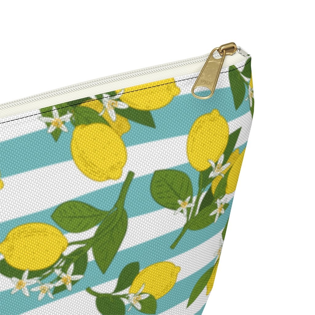 "Positano Lemons" Accessory Pouch w T-bottom Travel Bag - AMALFITANA STORE