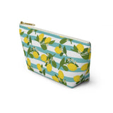 "Positano Lemons" Accessory Pouch w T-bottom Travel Bag - AMALFITANA STORE