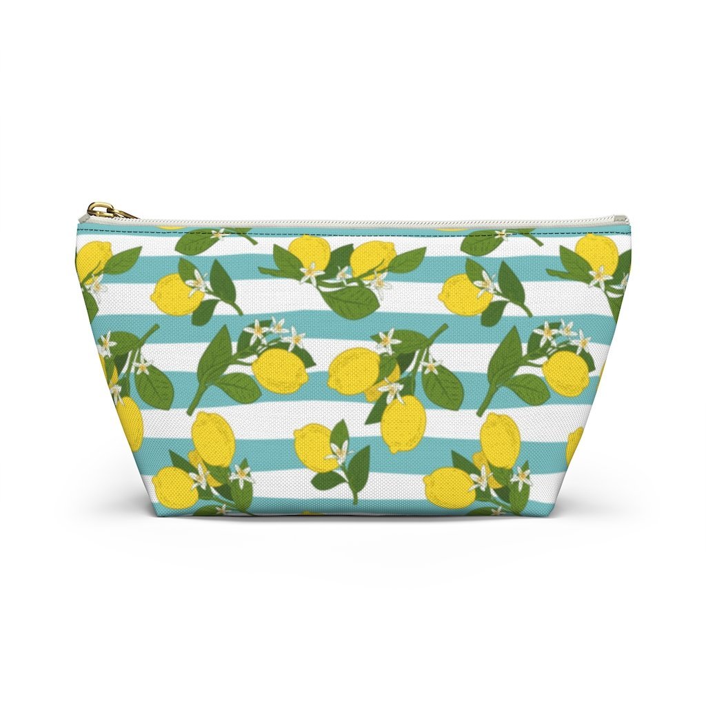 "Positano Lemons" Accessory Pouch w T-bottom Travel Bag - AMALFITANA STORE